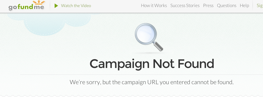 “Your Crowdfunding Campaign Has Been Removed. Apologies.”